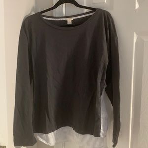 JCrew T-Shirt with cotton Oxford shirt in back